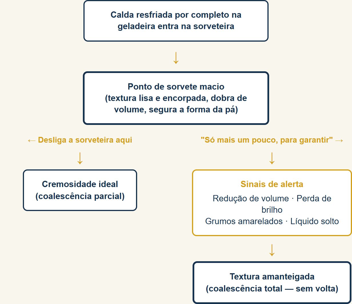 sorvete vira manteiga na sorveteira